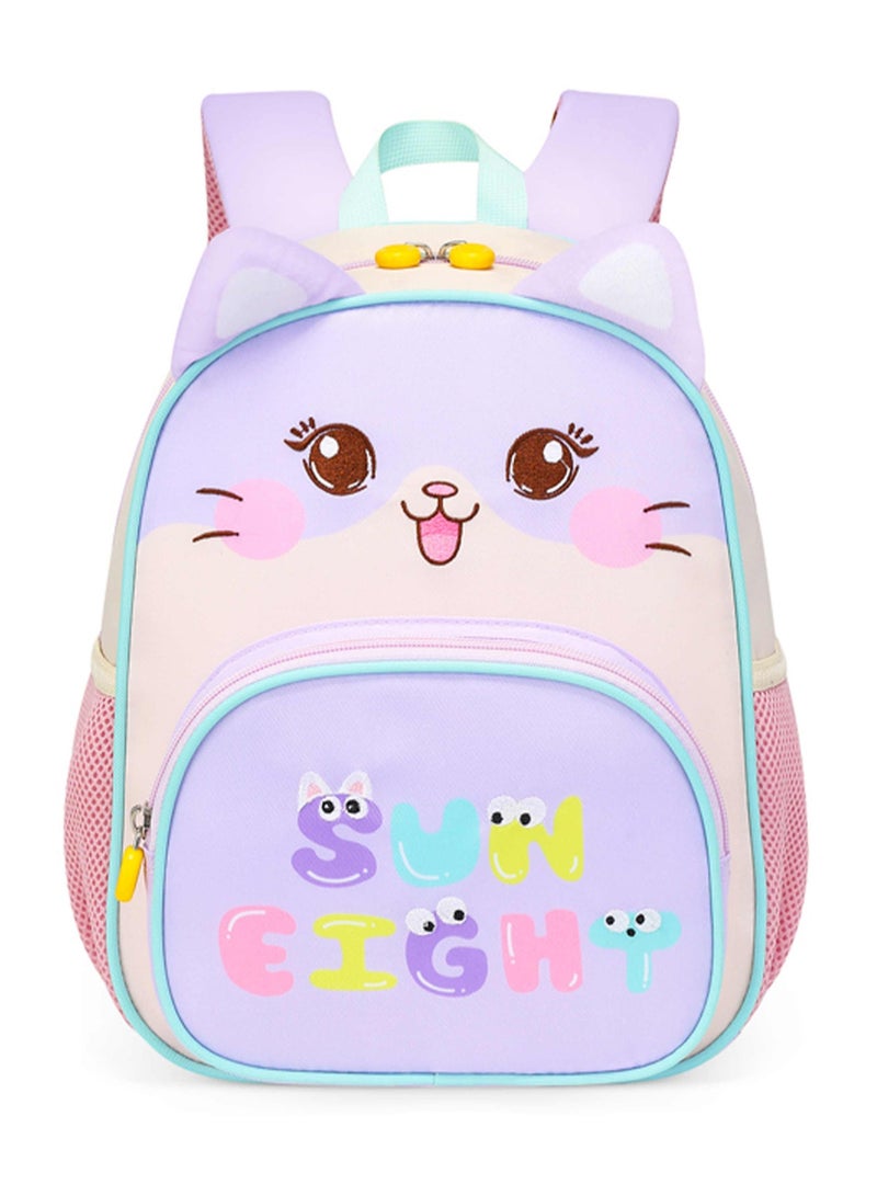 SUN EIGHT Children’s Backpack Water Resistant Light Weight Cute Puppy Cartoon Bag for Preschool Girls and Boys, SE22207, Purple - Image 3